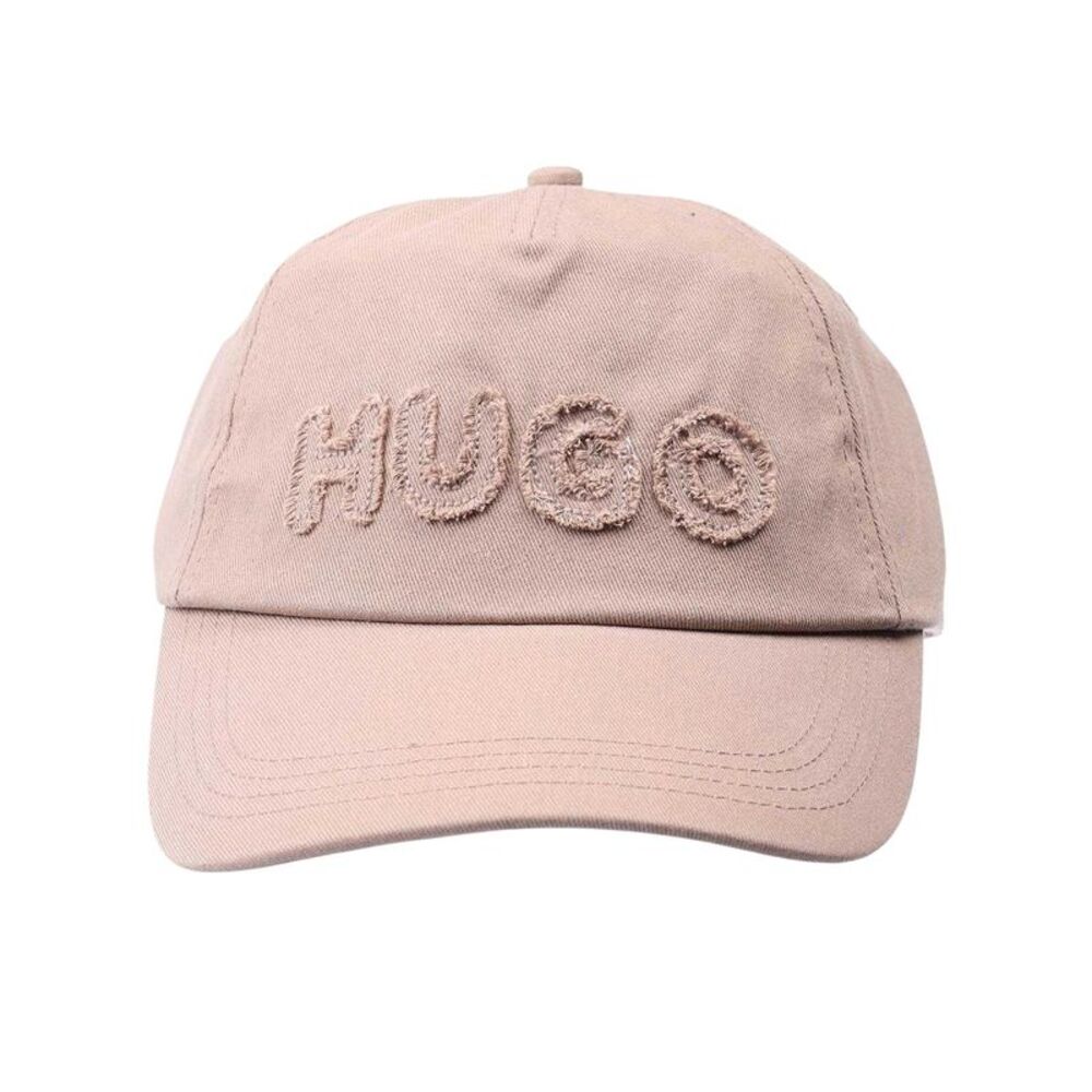 Hugo Womens/Ladies Cara-FR Raw Edge Cotton Twill Casual Baseball Cap / Beige